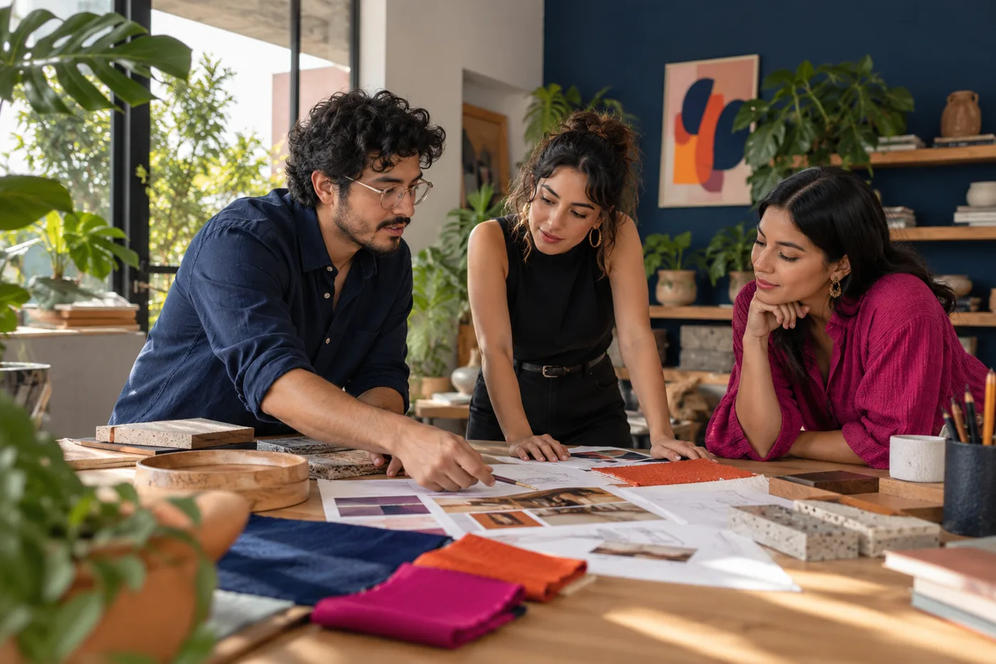 Creative team in a studio — illustrative scene